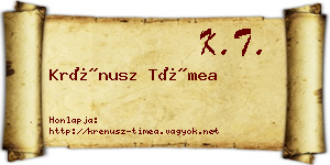 Krénusz Tímea névjegykártya