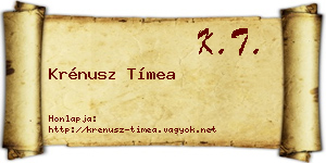 Krénusz Tímea névjegykártya